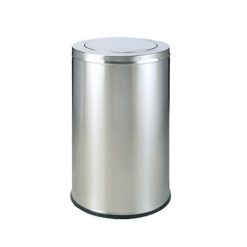 Thùng rác inox nắp lật tròn (Size 30x65cm)