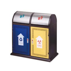 Thùng rác ngoài trời A37-Q (Thép - KT: 90x48x89cm)