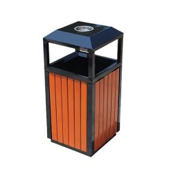 Thùng rác ngoài trời A78-A (Thép - KT: 40x40x95cm)