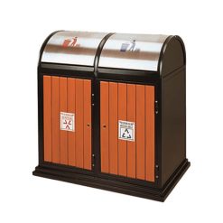 Thùng rác ngoài trời A78 - O (Thép - KT: 90x48x89cm)