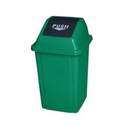 Thùng rác nắp lật PUSH 20L (Xanh lá - Xám)