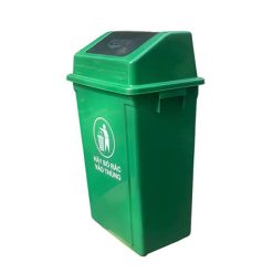 Thùng rác nắp lật PUSH 60L (Màu: xanh, xám, vàng, trắng)