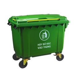 Thùng rác nhựa 660L màu Xanh (Chất liệu: HDPE - Trung Quốc)
