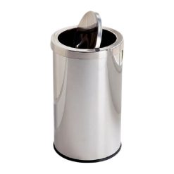 Thùng rác inox nắp lật tròn (Size 30x61cm)