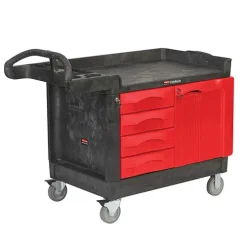 Xe đẩy đồ kỹ thuật Rubbermaid 453388BLA (4 ngăn & 1 tủ có khóa)