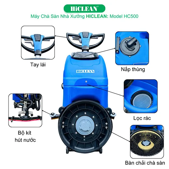 Máy chà sàn liên hợp HiClean HC 500 (Màu xanh) (6)
