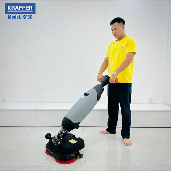 Máy chà sàn liên hợp mini Kraffer KF30 (2 bàn chải - Chạy pin) (8)