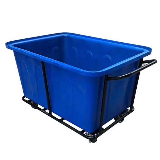 Xe chở đồ giặt là 400 lít (nhựa xanh – khung thép) (2)