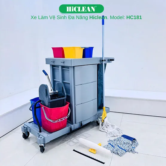 Xe đẩy dọn vệ sinh HiClean HC181 (3)