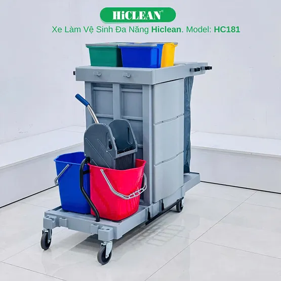 Xe đẩy dọn vệ sinh HiClean HC181 (4)