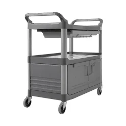 Xe đẩy phục vụ nhà hàng 2 tầng Rubbermaid FG409400GRAY