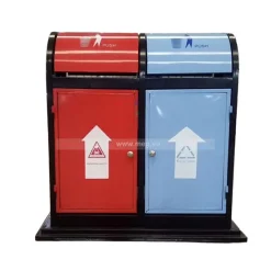 Thùng rác ngoài trời A48-O (Thép – KT: 90x48x89cm)