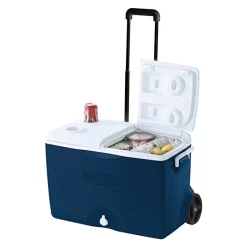 Thùng đá 42.6L Rubbermaid FG2A9102MODBL - Có tay kéo & bánh xe tiện lợi giữ đá lên đến 3 ngày