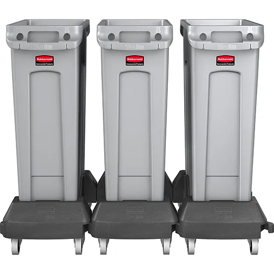 Thùng nhựa 61 lít Rubbermaid Slim Jim (1971258 + 1980602 + 267360) (2)