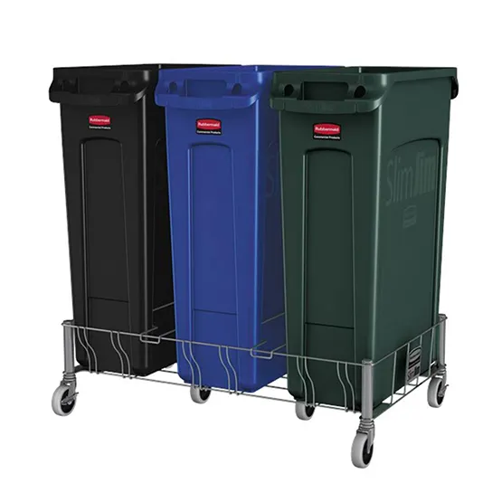 Xe đẩy thùng chứa Rubbermaid Slim Jim® – Thép không gỉ (8)