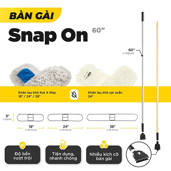 Cây lau sàn khô Rubbermaid (45cm – 60cm – 90cm) – Kiểu cài (6)