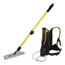 Bộ cây lau sàn bóng Rubbermaid FGQ97900YL00 - tích hợp balo chứa dung dịch